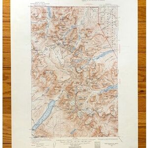 Vintage Topographic Map of Glacier National Park